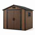 Abri de jardin en bois et métal marron avec fenêtre 200x150x214 cm