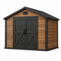 Abri de jardin en bois composite avec toit en résine marron et noir 350x229x254 cm
