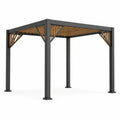 Pergola en métal et bois noir 300x300x250 cm