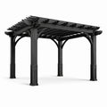 Pergola en bois composite noir avec assemblage