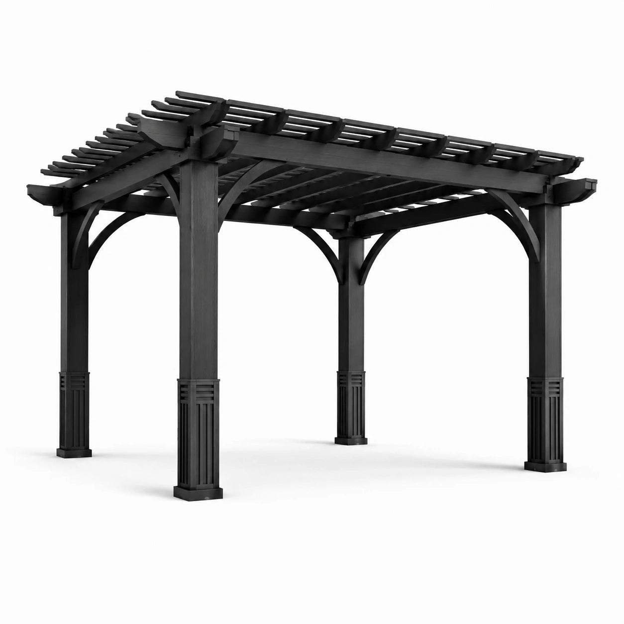 Pergola en bois composite noir avec assemblage