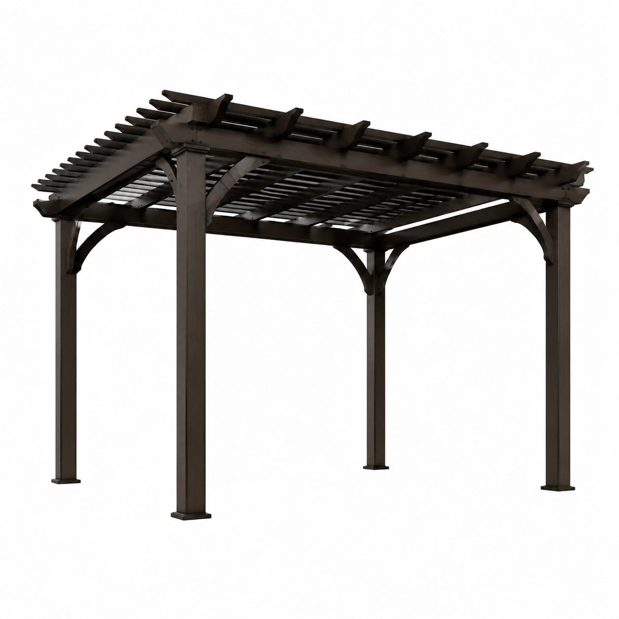 Pergola en aluminium brun 300x300x250 cm