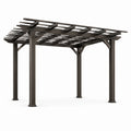 Pergola en aluminium brun 300 x 400 cm