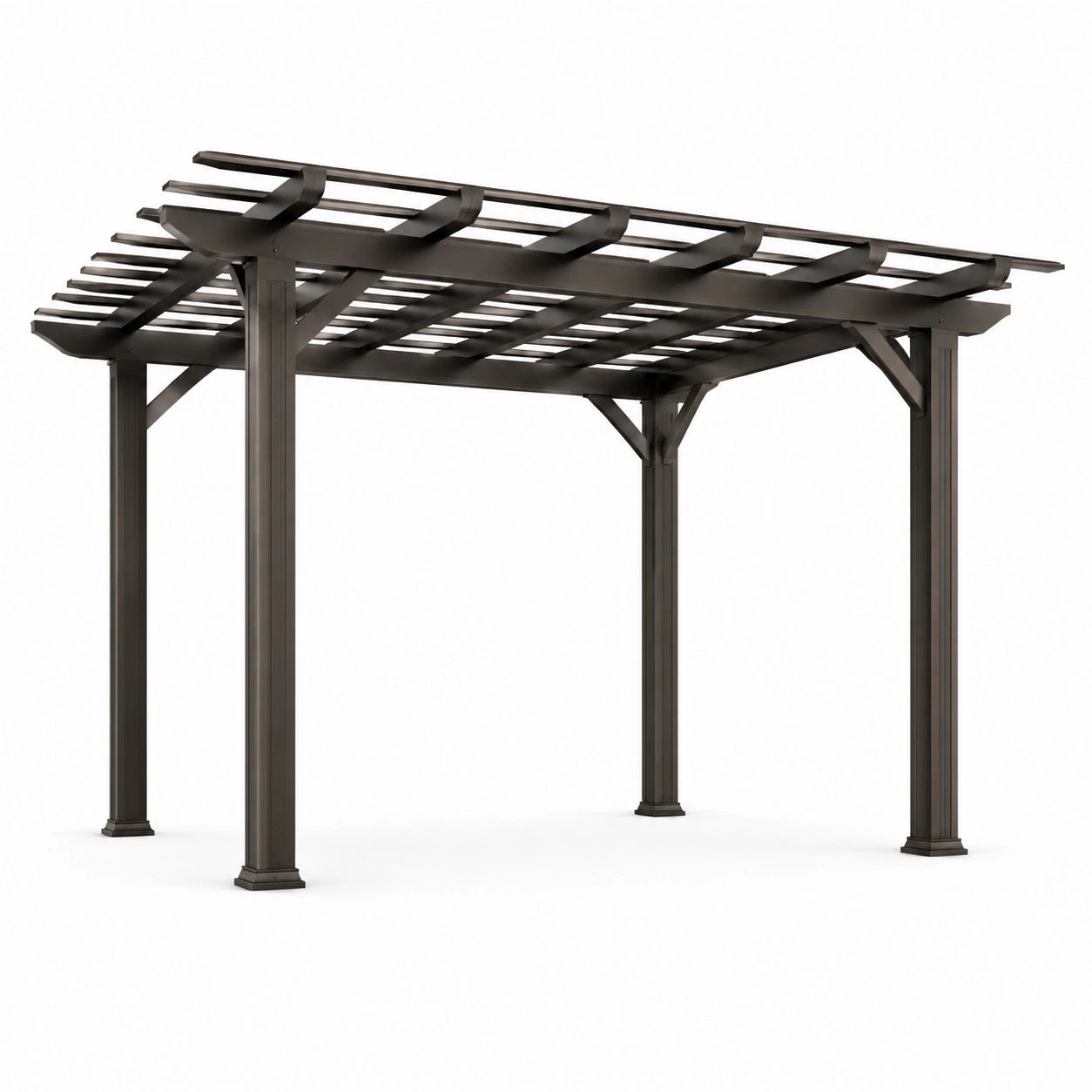Pergola en aluminium brun 300 x 400 cm
