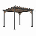 Pergola en métal noir et brun 300x400x250 cm