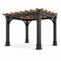 Pergola en bois et métal noir 300x300x250 cm