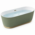 Baignoire îlot ovale en acrylique avec base en acier inoxydable