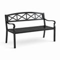 Banc de jardin en métal noir 120 cm