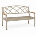 Banc de jardin en métal et bois avec accoudoirs 120 cm