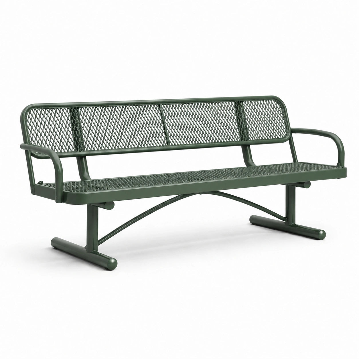 Banc de jardin en métal vert