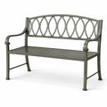 Banc de jardin en métal gris 120 cm
