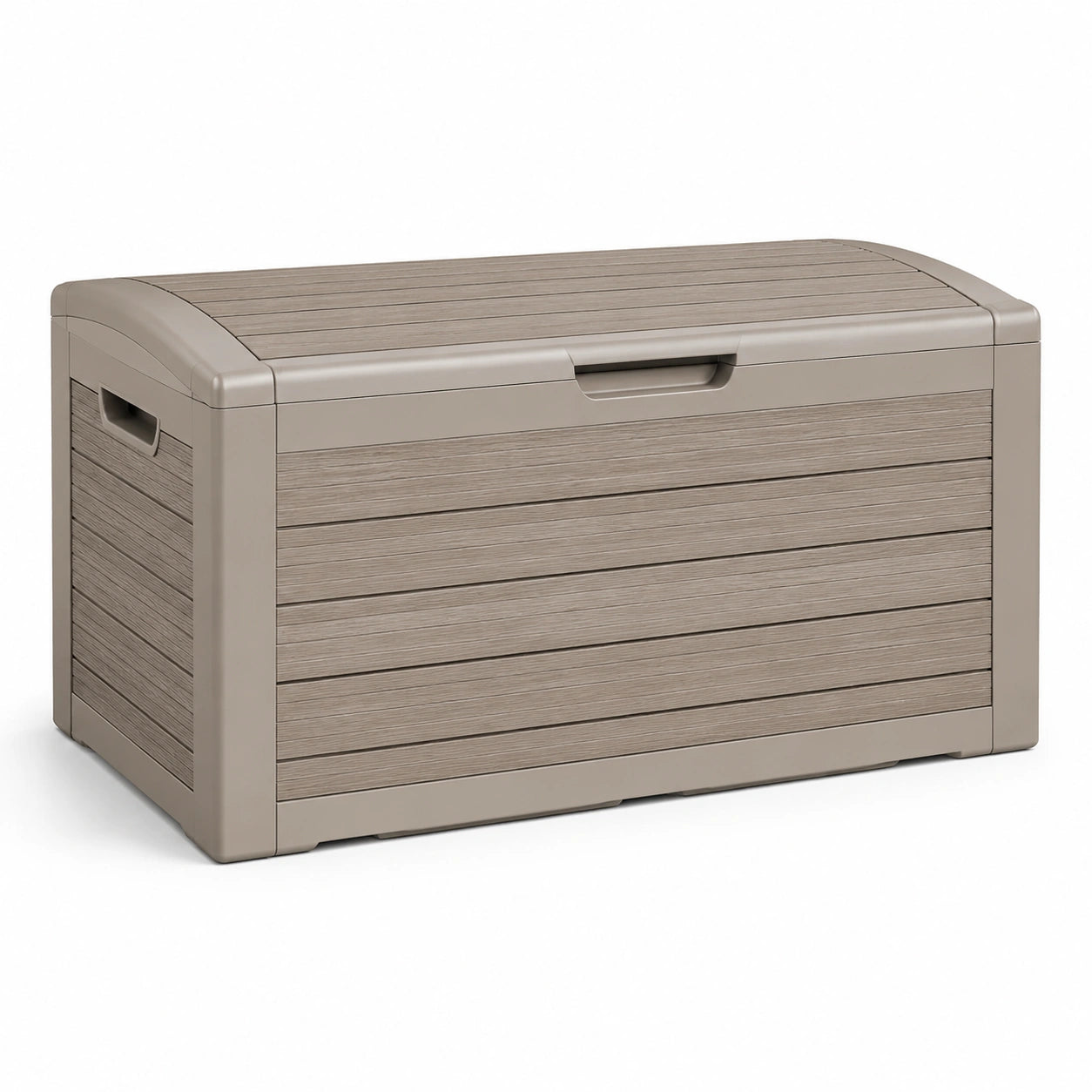 Coffre de rangement en plastique taupe 120cm x 45cm x 60cm
