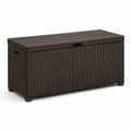 Coffre de rangement en rotin synthétique marron 120 cm