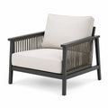 Fauteuil en aluminium et corde tressée beige